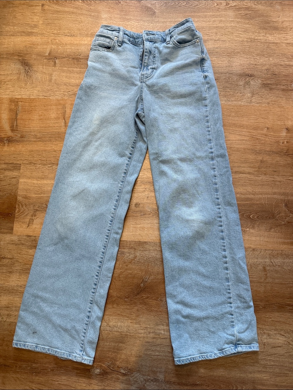 High-Rise Straight-Leg Jeans - Light Blue, Size xs, 0-2